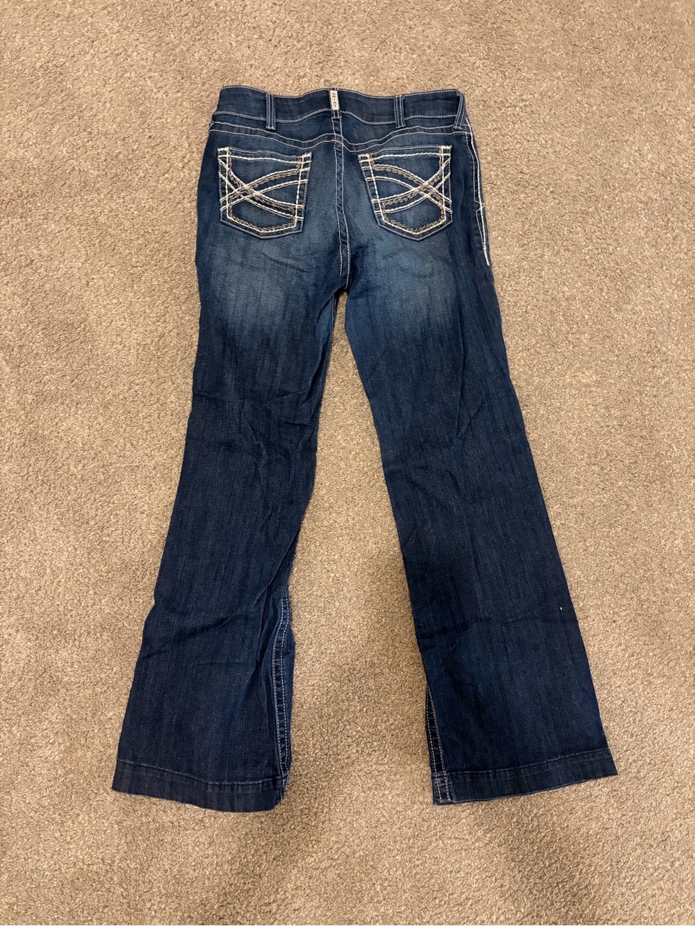 Ariat Dark Blue Bootcut Jeans with Embroidered Pockets